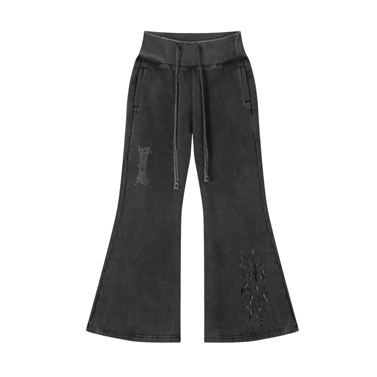 Nocturne - Vintage Washed Flared Fleece Pants