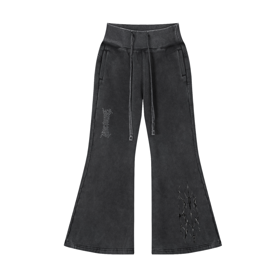 Nocturne - Vintage Washed Flared Fleece Pants